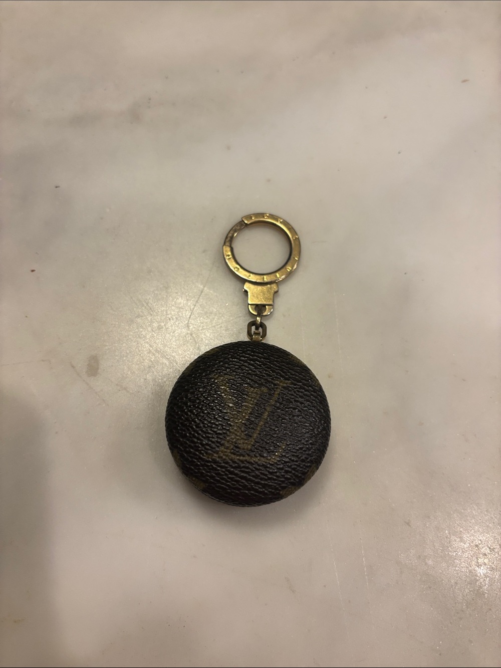 Louis Vuitton Brown Monogram Round Key & Card Holder with Gold Hardware